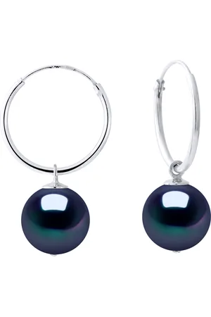 Diadema Creolen Gekweekte Parels Zoetwater Ronde 10-11mm Black Or White