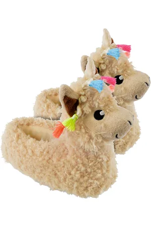 Sock Snob Kinderen / kinderen pluche 3d lama hoofd pantoffels