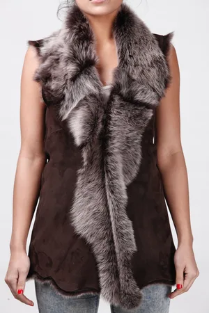 Infinity Lange damesbodywarmer van Toscana-schapenvacht-Sorocaba