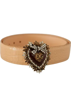 Dolce & Gabbana Authentieke Lederen Riem Met Metalen Logogesp