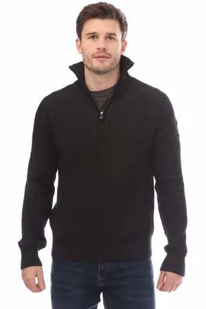 Belstaff Heren Katoen Wol Rib Stanley Quarter Zip Trui in
