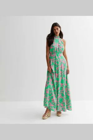 Gini London Godet maxi-jurk met abstracte print