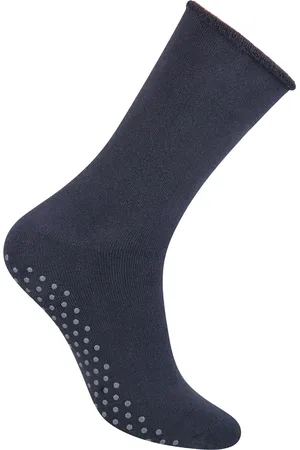 Steven 1 Paar Heren Katoenen Pantoffelsokken met Antislip Grippers - Houtskool