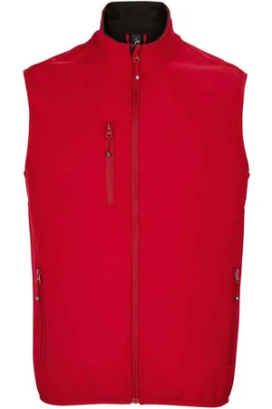 Sols Heren Falcon Softshell gerecyclede bodywarmer (Peperrood)
