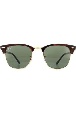 Ray-Ban Zonnebril Clubmaster 3016 W0366 Havana Groen G-15 Grote 51mm