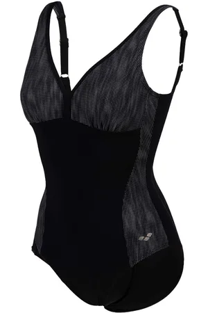 Arena Damesbadpak Body Lift Lucia in zwart zilver