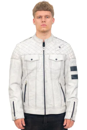 Infinity Heren vintage gewatteerd leren racejack-Cardiff