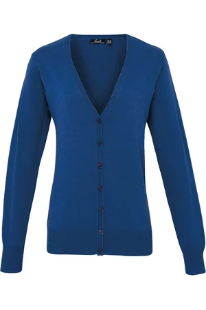 Premier Dames/Dames Katoen Acryl V Hals Vest (Koningsblauw)