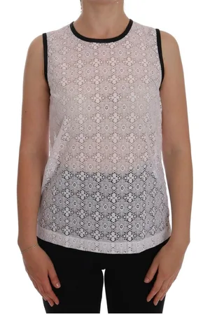 Dolce & Gabbana Kanten Floral Tank T-shirt