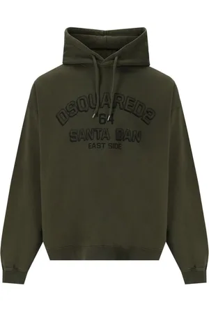 Dsquared2 Losse pasvorm Santa Dan logo groene hoodie