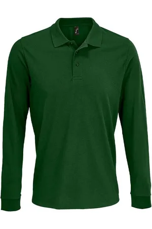 Sols Unisex Prime Pique Polo voor volwassenen met lange mouwen (Fles )