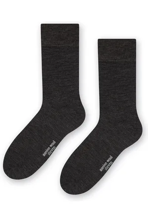 Steven Heren 1 Paar Originele Merino Wol Sokken voor de Winter - Houtskool