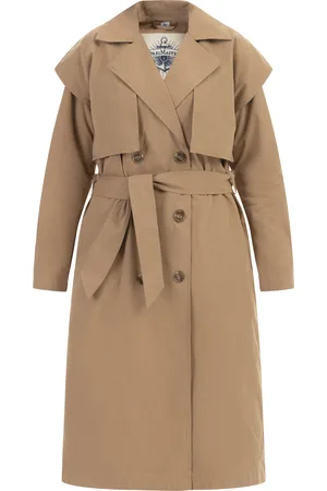 Dreimaster Trenchcoat Dames donkerbeige