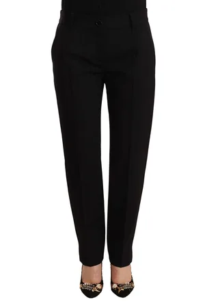 Dolce & Gabbana Skinny broek met middelhoge taille wollen broek