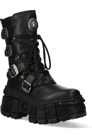 New Rock Halfhoge leren Goth-laarzen-WALL373-S5