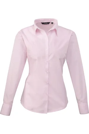 Premier Dames/Dames Popeline Blouse met Lange Mouwen