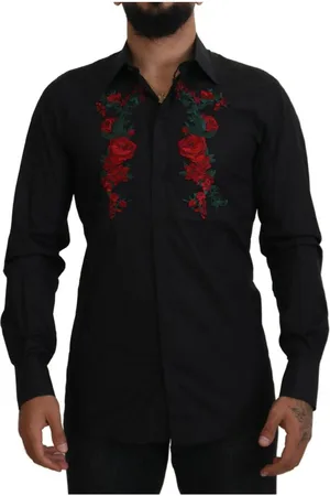 Dolce & Gabbana Floral Embroidery Shirt Met Lange Mouwen