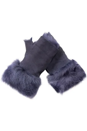 Infinity Womens Shearling Wanten Vingerloze manchetten Toscana Suède Schapenvacht Bont