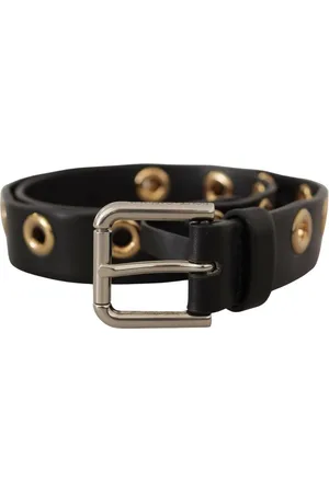 Dolce & Gabbana Eyelet Metalen Gesp Lederen Riem