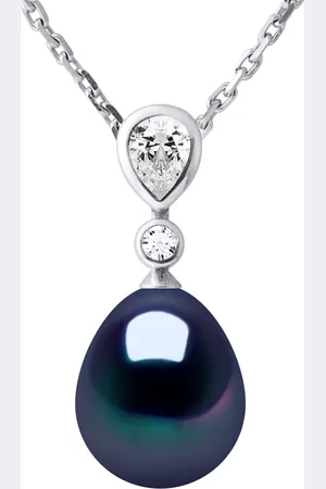Diadema DROP zoetwater parel sieraden 9-10mm Black 925
