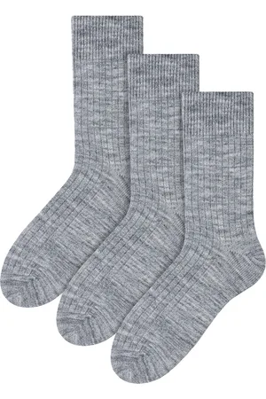 Steven 3 Paar Heren Alpaca Wol Sokken | Winter Dikke Warm Wandelen Boot Sokken - Lichtgrijs