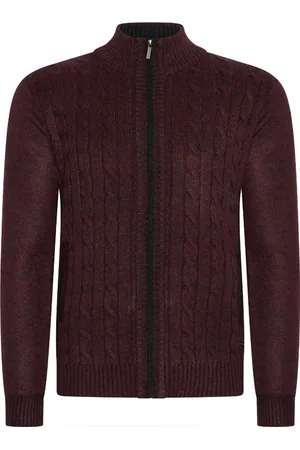 Cappuccino Italia Sweaters Cable Cardigan Burgundy