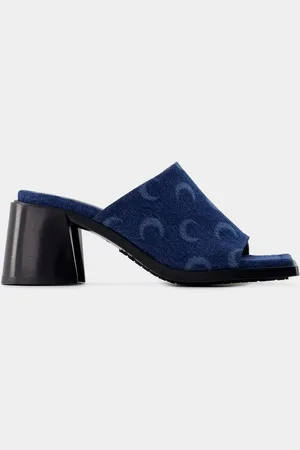 Marine Serre Regenerated Deadstock muiltjes - - Katoen - Laserblauw