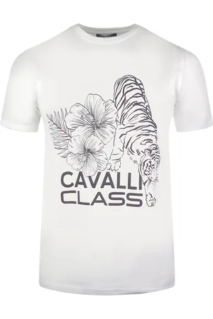 Roberto Cavalli Cavalli klasse bloemen tijgerontwerp T-shirt