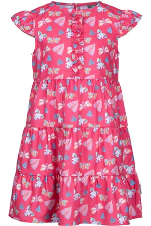 Trespass Casual jurk met subtiele vlinders voor meisjes (Aardbei)