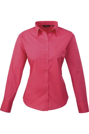 Premier Dames/Dames Popeline Blouse met Lange Mouwen (Heet )