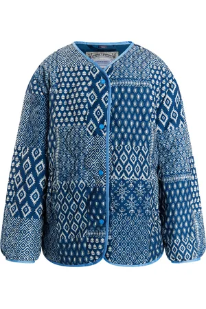 Dreimaster Gewatteerd jack Meisje Donker marineblauwe print