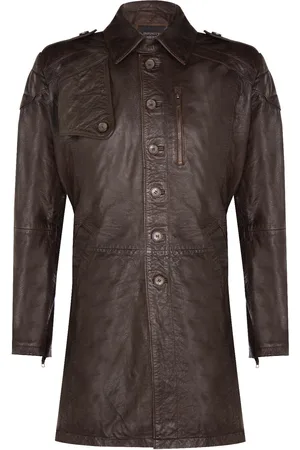 Infinity Zachte lange militaire trenchcoat van noodlijdend leer