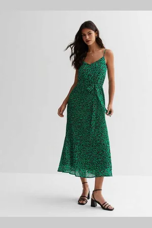 Gini London Cami geplooide midi-jurk met dierenprint