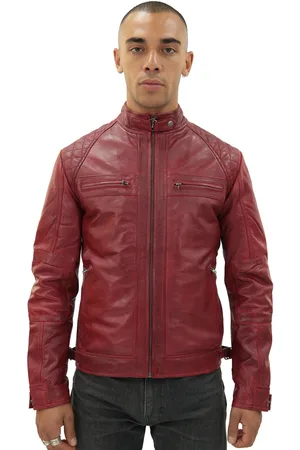 Infinity Klassiek leren gewatteerd bikerjack voor heren, Silsden