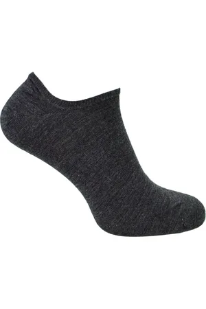 Steven 1 Paar Heren Merino Wol Onzichtbare Sokken - Warme Footsies Sokken - Houtskool