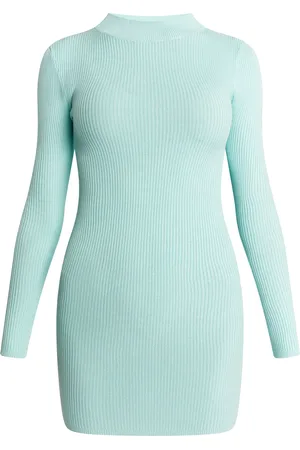myMo Mini-gebreide jurk Dames Lagune Munt