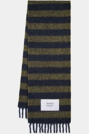 Maison Kitsuné Rugby Stripes Sjaal - Maison Kitsune - Wol - Blauw/