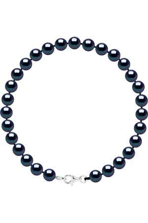 Diadema Armband Parels van het water Rank Sweet Ronde 6-7mm Black 925