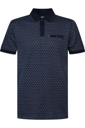 Petrol Industries Heren All-over Print Polo Beachcomber - Blauw