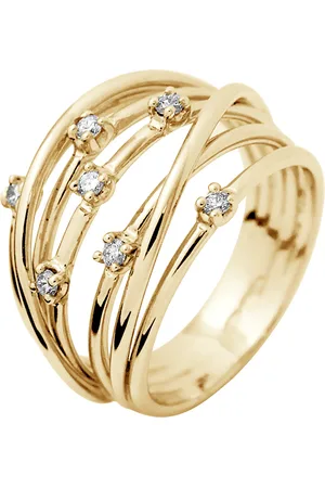 Diadema Ring Satelis Diamonds 0.140 Cts Yellow Gold