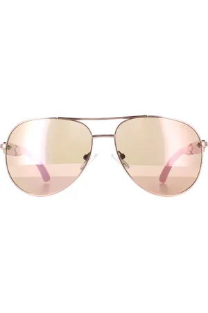 Guess GU7295 28G glanzende rosëgoudbruine spiegelzonnebril