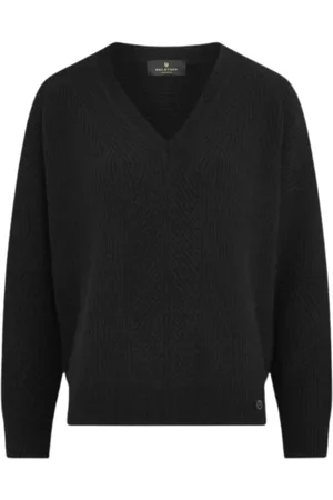 Belstaff Zwarte Cameron kasjmier trui met V-hals