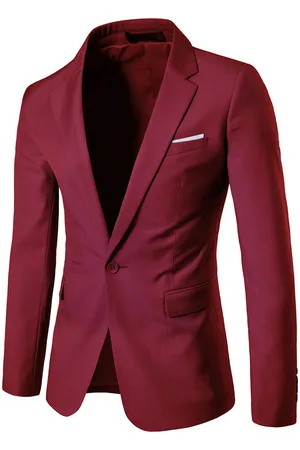 Allthemen Bordeauxrode casual blazer Slim-fit zakelijke blazer