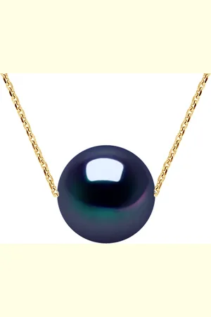 Diadema Ketting Black Pearl Zoetwater Ronde 11-12 mm Chain Convict 18K Yellow Gold