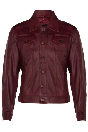 Infinity Trucker slim-fit leren overhemd-jeansjack