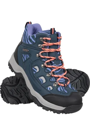 Mountain Warehouse Dames/Dames Adventurer Faux Suede Waterdichte Wandelschoenen met luipaardprint (Marine)