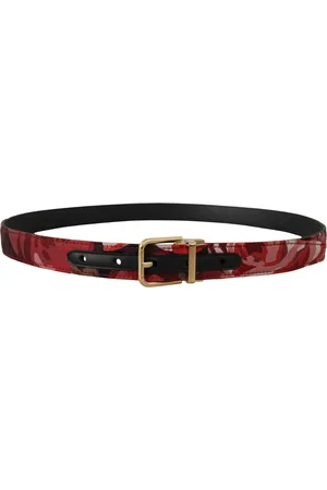 Dolce & Gabbana Veelkleurige Jacquard Lederen Riem Met Gouden Metalen Gesp