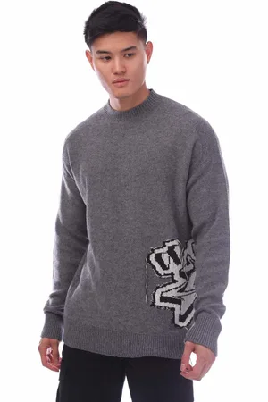 OFF-WHITE Heren Off White Graffiti Chunky Knit Sweater in