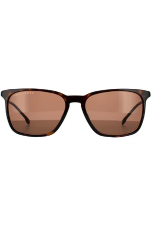 HUGO BOSS Rectangle Mens Havana Brown 90041091