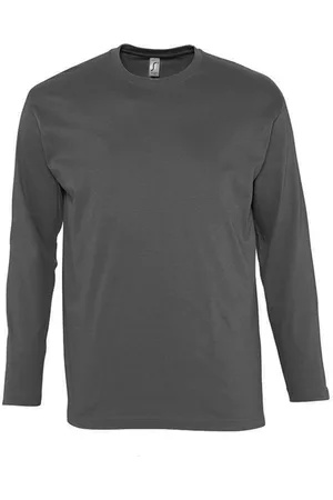 Sols Heren Monarch T-Shirt met lange mouwen (Donkergrijs)